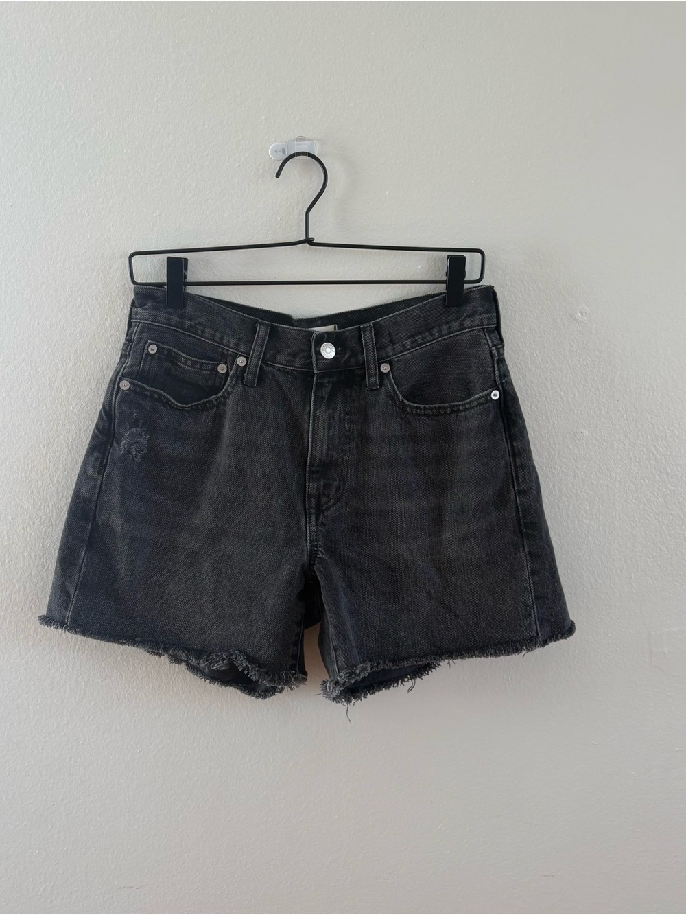 Black Denim Cutoff Shorts - Women